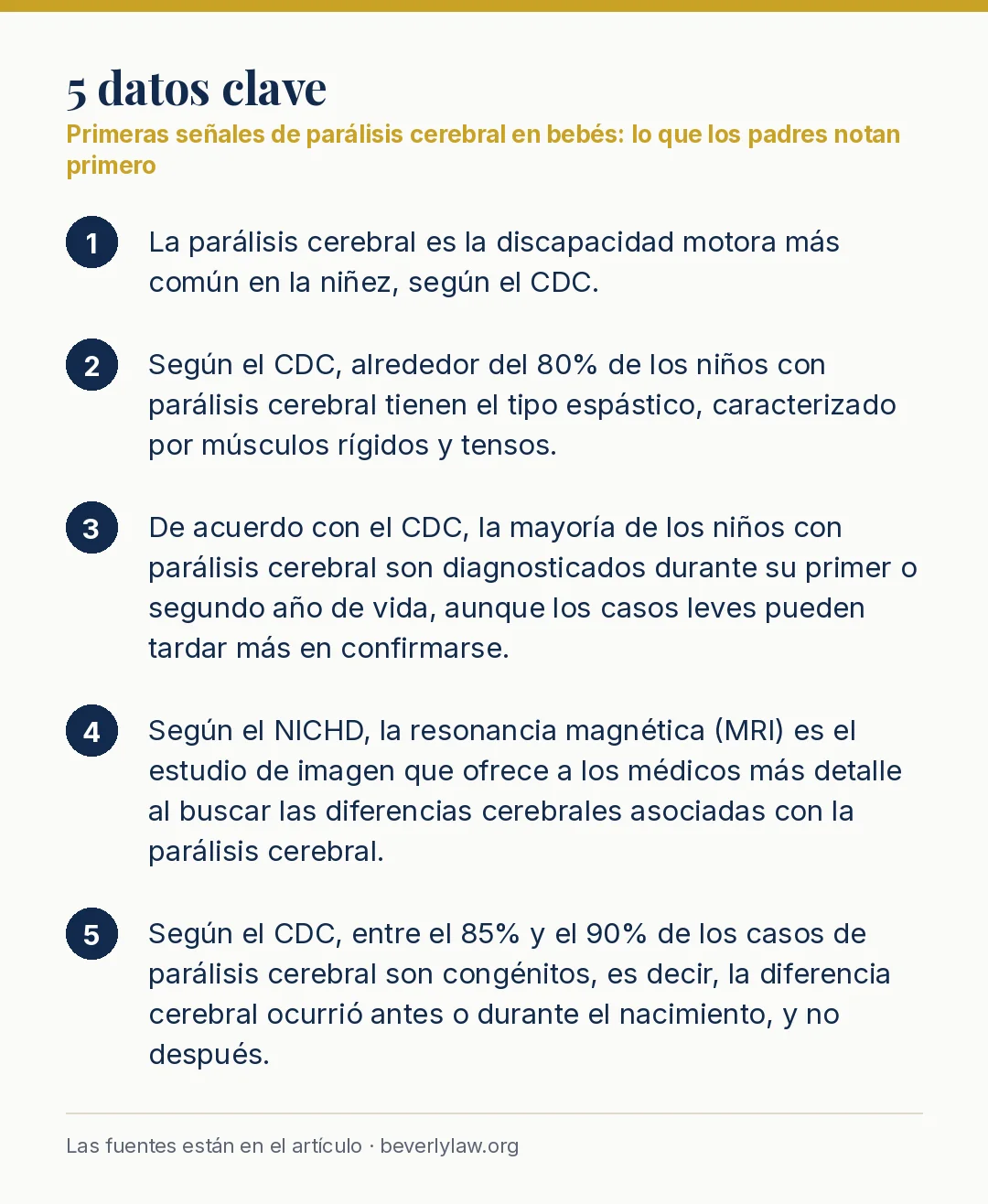 Datos clave: Primeras señales de parálisis cerebral en bebés: lo que los padres notan primero