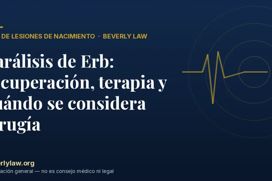 Parálisis de Erb: recuperación, terapia y cuándo se considera cirugía