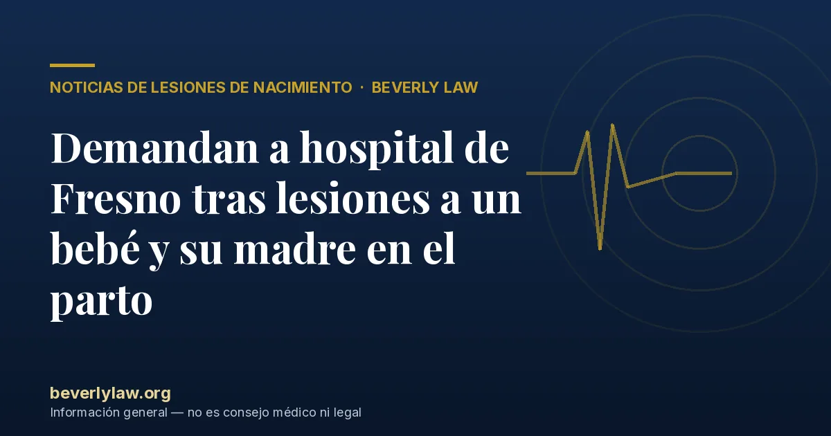 Demandan a hospital de Fresno tras lesiones a un bebé y su madre en el parto