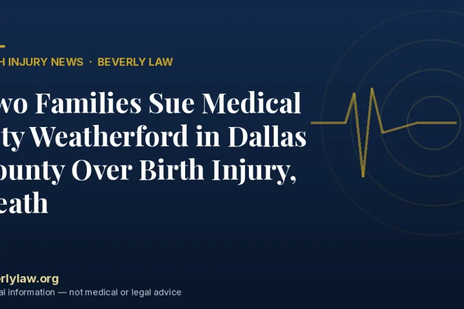 Two Families Sue Medical City Weatherford in Dallas County Over Birth Injury, Death