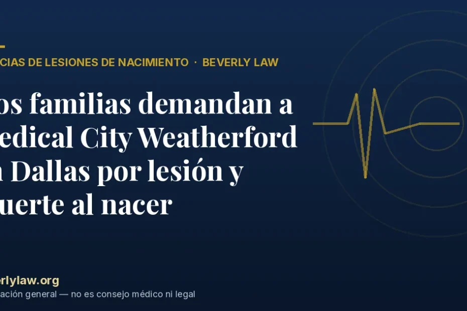 Dos familias demandan a Medical City Weatherford en Dallas por lesión y muerte al nacer