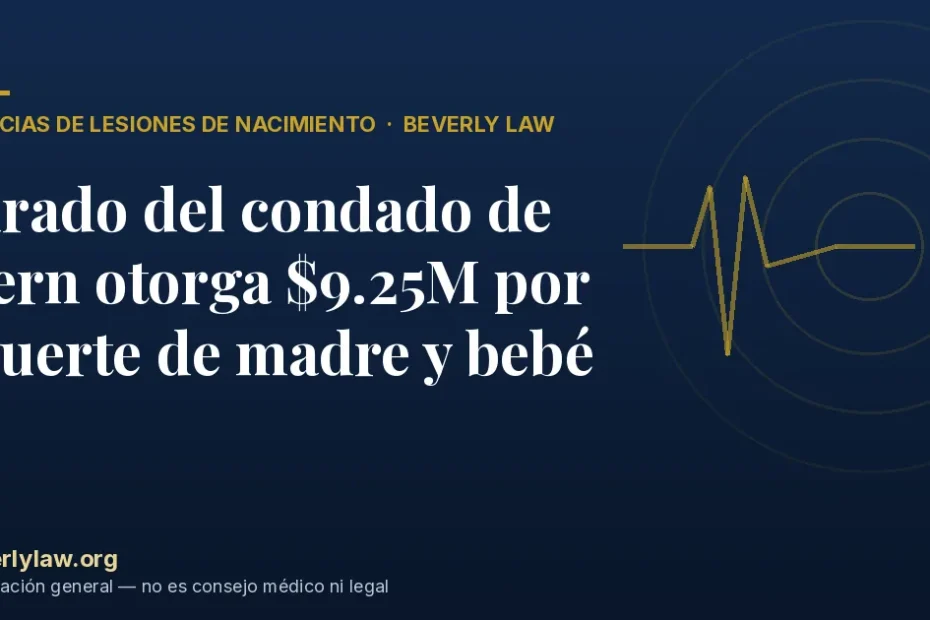Jurado del condado de Kern otorga $9.25M por muerte de madre y bebé