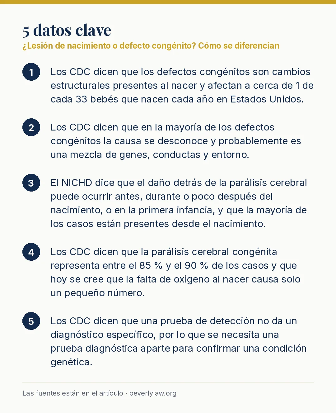 Datos clave: ¿Lesión de nacimiento o defecto congénito? Cómo se diferencian