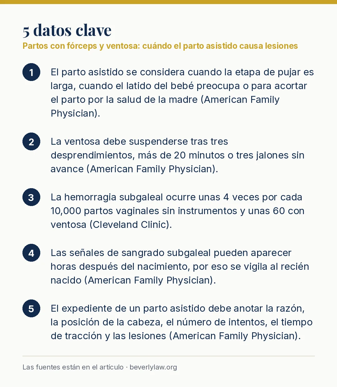 Datos clave: Partos con fórceps y ventosa: cuándo el parto asistido causa lesiones