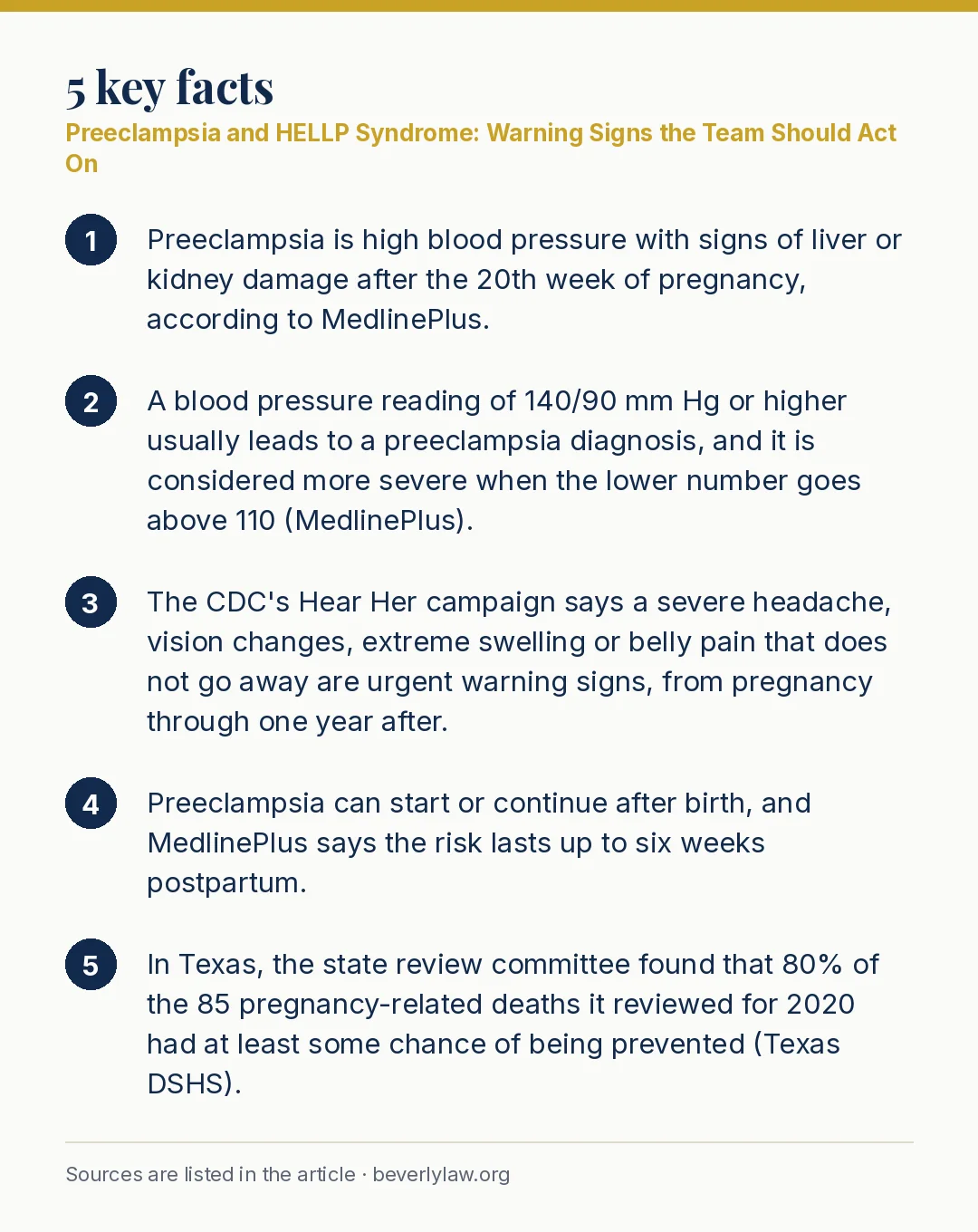 Key facts: Preeclampsia and HELLP Syndrome: Warning Signs the Team Should Act On