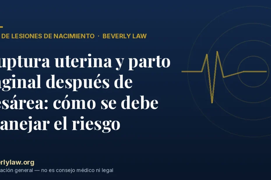 Ruptura uterina y parto vaginal después de cesárea: cómo se debe manejar el riesgo